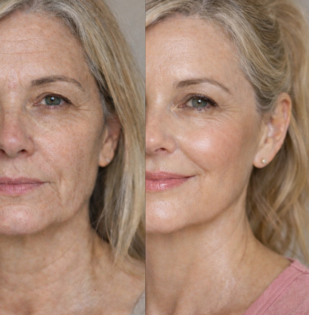 The Peptide Cream before and after 42 days