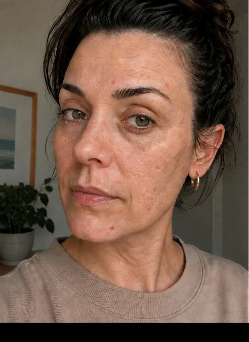 A customer's face before Truff'elle, her own photograph